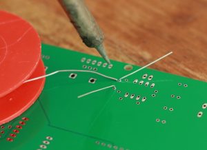 The diode getting soldered.